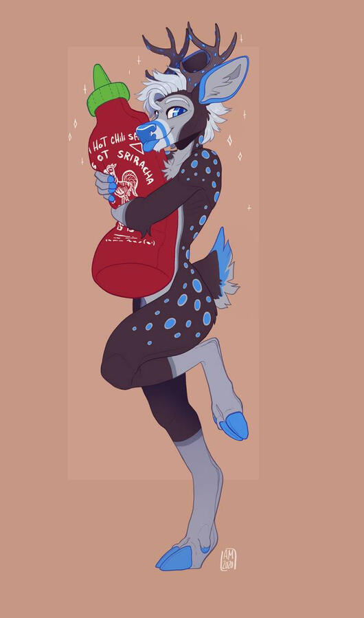 Kaisei holding a sriracha bottle plush by Itachi00 Kaisei holding a sriracha bottle plush by Itachi00